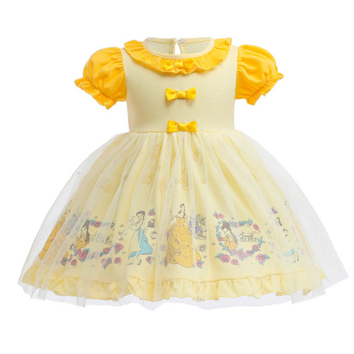 Toddler Kids Girl Puff Sleeve Mesh A-Line Tutu Princess Dress Cosplay Custume