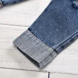 Toddler Kids Girl Two Pieces Black Short Sleeve Top and Denim Pants Set