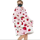 Food Lazy Blanket Hooded TV Blanket Plus Velvet Warm Casual Sweater Blanket