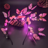 Merry Christmas Butterfly Lamp Headpiece LED Ligth Up Headdress