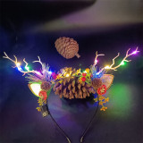 Merry Christmas Colours Light Up LED Headpiece Antlers Headdress