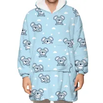 Koala Lazy Blanket Hooded TV Blanket Plus Velvet Warm Casual Sweater Blanket