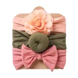 Scarf Bowknot 3 Pieces Headpiece Toothed Antiskid Hair Band Hair Clasp