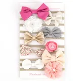 Flower Bow Baby 10 Pieces Headpiece Toothed Antiskid Hair Band Hair Clasp