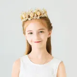 Crystal Pearls Crown Performance Birthday Dinner Show Accessories Tiara