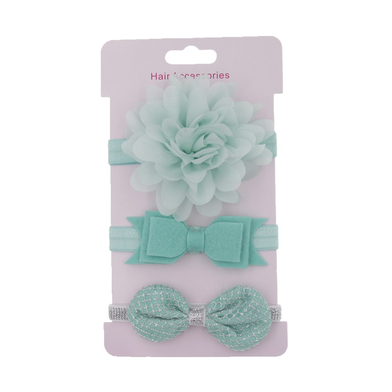Pure Rose Gauze 3 Pieces HairBand Headpiece Toothed Antiskid Hair Band Hair Clasp