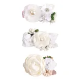 Net Yarn Pearl Simulation Flowers Princess Headpiece Hair Clip