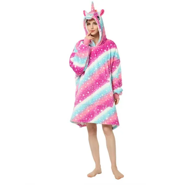 Kids Starry Sky Wearable Oversized Sherpa Blanket Hoodie Sweatshirt Super Soft Warm Plush Hooded Blanket