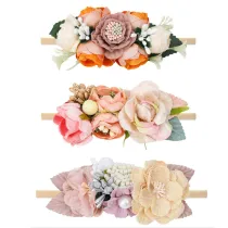 Orange Flowers Rubber Band Princess Headpiece Hair Clip Hair Band