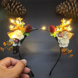 Christmas Bract Core Lamp Headpiece Toothed Antiskid Hair Band Hair Clasp