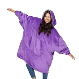Adult Loose Wearable Oversized Sherpa Blanket Hoodie Sweatshirt Super Soft Warm Plush Hooded Blanket