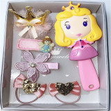6PCS Mermaid Princess Headpiece Comb Hair Clip Gift Boxes