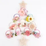 Pearl Flowers Rubber Band Princess Headpiece Hair Clip