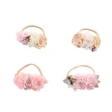 Baby Net Yarn Pearl Flower Headgear HairBand Headpiece Toothed Antiskid Hair Band Hair Clasp