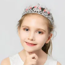 Three-Dimensional Butterfly Silver Crown Tiara Birthday Dinner Show Accessories Tiara