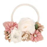 Pearl Flowers Rubber Band Princess Headpiece Hair Clip