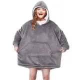Kids Christmas Outdoor Lazy Blanket Solid Color Sweater Warm Casual Jacket