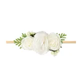 White Flowers Rubber Band 3 Pieces Princess Headpiece Hair Clip Hair band