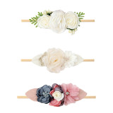 White Flowers Rubber Band 3 Pieces Princess Headpiece Hair Clip Hair band