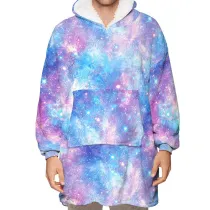 Colorful Lazy Blanket Hooded TV Blanket Plus Velvet Warm Casual Sweater Blanket