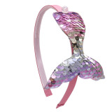 Sequined Mermaid Heart Headpiece Toothed Antiskid Hair Band Hair Clasp