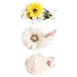 Net Yarn Pearl Simulation Flowers Princess Headpiece Hair Clip