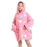 Kids Horse Hooded Wearable Oversized Sherpa Blanket Hoodie Sweatshirt Super Soft Warm Plush Hooded Blanket