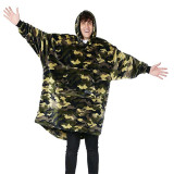 Adult Camouflage Wearable Oversized Sherpa Blanket Hoodie Sweatshirt Super Soft Warm Plush Hooded Blanket