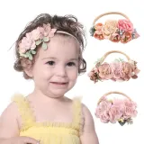 Baby Net Yarn Flower Headgear HairBand Headpiece Toothed Antiskid Hair Band Hair Clasp
