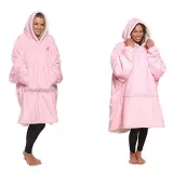 Adult Solid Color Loose Wearable Oversized Sherpa Blanket Hoodie Sweatshirt Super Soft Warm Plush Hooded Blanket