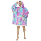 Adult Colour Wearable Oversized Sherpa Blanket Hoodie Sweatshirt Super Soft Warm Plush Hooded Blanket