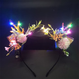 Merry Christmas Colours Light Up LED Headpiece Antlers Headdress