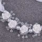 Ribbon Pearl Crown Diamond Tiara Birthday Dinner Show Accessories Tiara
