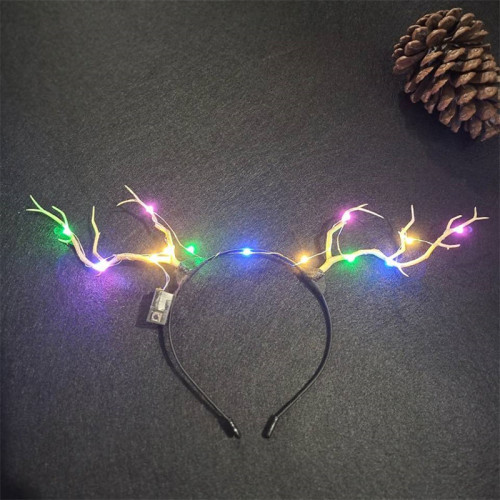 Merry Christmas Branch Antlers Headpiece LED Light Up Headdress