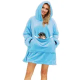 Comfortable Blanket With Deep Pocket Hoodie Pet Pocket Lazy Blanket