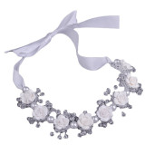 Ribbon Pearl Crown Diamond Tiara Birthday Dinner Show Accessories Tiara