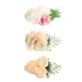 Net Yarn Pearl Simulation Flowers Princess Headpiece Hair Clip