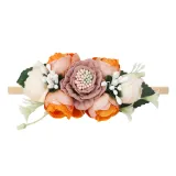 Orange Flowers Rubber Band Princess Headpiece Hair Clip Hair Band
