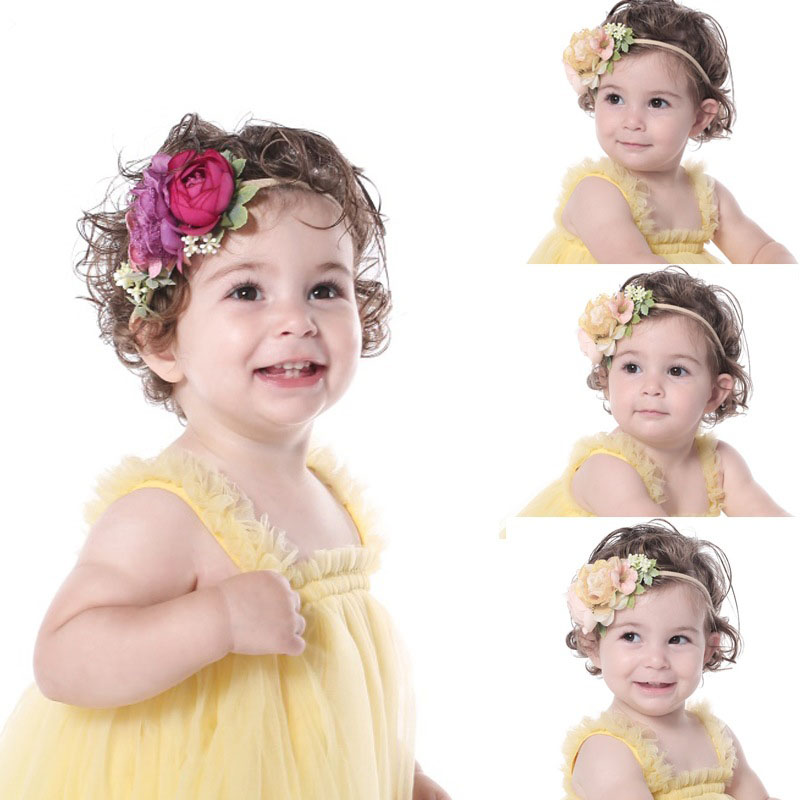 Baby Pearl Flower Headgear HairBand Headpiece Toothed Antiskid Hair Band Hair Clasp