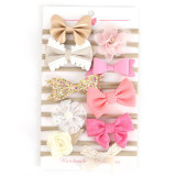 Flower Bow Baby 10 Pieces Headpiece Toothed Antiskid Hair Band Hair Clasp