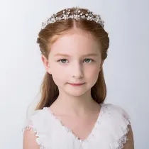White Pearl Tiara Hairpin Tiara Performance Birthday Dinner Show Accessories Tiara