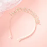 Silver HAPPY Diamond Crown Tiara Birthday Dinner Show Accessories Tiara