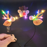 Merry Christmas Deer Antlers Lamp Headpiece LED Light Up Headdress