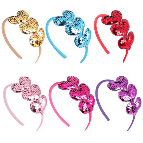 Sequins Love Headpiece Toothed Antiskid Hair Band Hair Clasp