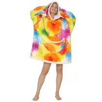 Adult Stars Wearable Oversized Sherpa Blanket Hoodie Sweatshirt Super Soft Warm Plush Hooded Blanket