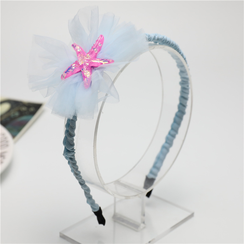 Net Yarn Starfish Princess Headpiece Toothed Antiskid Hair Band Hair Clasp
