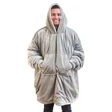 Adult Loose Wearable Oversized Sherpa Blanket Hoodie Sweatshirt Super Soft Warm Plush Hooded Blanket