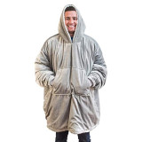 Adult Loose Wearable Oversized Sherpa Blanket Hoodie Sweatshirt Super Soft Warm Plush Hooded Blanket
