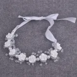 Ribbon Pearl Crown Diamond Tiara Birthday Dinner Show Accessories Tiara