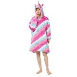 Unicorn Starry Sky Wearable Sherpa Blanket Hoodie Sweatshirt Super Soft Warm Plush Hooded Blanket